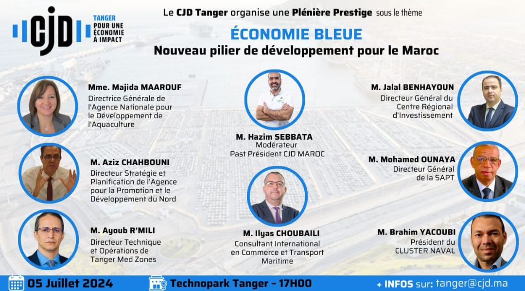 Le CJD Tanger organise une plénière de prestige sur le thème : Économie bleue :Un nouveau pilier de développement pour le Maroc