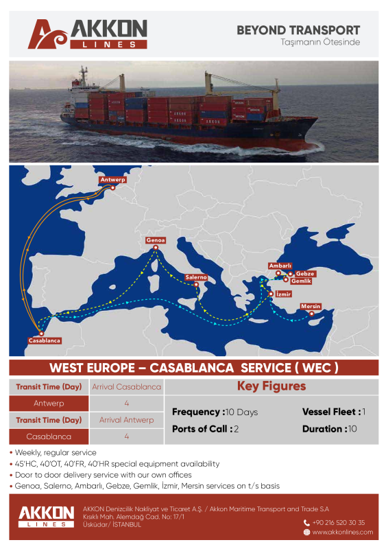 WEC relie Casablanca à Anvers en un service direct